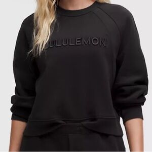Lululemon Black Scuba oversize pullover Sweatshirt wordmarked